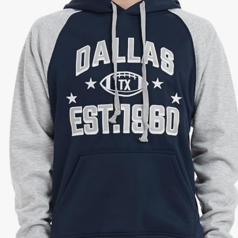 Dallas Navy and Gray Men's Hoodie Size Large NWT